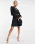 Y.A.S tailored backless mini dress in black