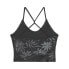 Puma Studio Ultrabare Graphic Cropped Scoop Neck Athletic Tank Top Womens Black