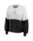 Фото #2 товара Women's White, Black Pittsburgh Steelers Lighweight Modest Crop Color-Block Pullover Sweater