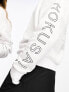 ASOS DESIGN unisex oversized license sweatshirt with Hokusai Wave print in white