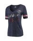 Фото #1 товара Women's Heathered Navy Washington Wizards Tri-Blend U-Neck Jersey T-shirt
