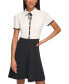 Фото #3 товара Women's Collared Contrast-Trim Dress