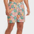 Фото #1 товара Men's 7" Floral Print Swim Shorts with Boxer Brief Liner - Goodfellow & Co Red L