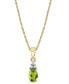 ფოტო #1 პროდუქტის Peridot (1/2 ct. t.w.) & Diamond (1/20 ct. t.w.) 18" Pendant Necklace in 14k Gold