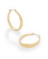 Фото #3 товара Gold Textured Hoop Earrings