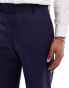 ASOS DESIGN straight with linen suit trouser in navy Синий, W36 L32 - фото #4