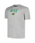 Фото #2 товара Men's Heather Gray Minnesota Wild Big and Tall Arch Over Logo T-shirt
