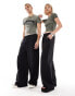 Фото #1 товара Reclaimed Vintage unisex linen look pull on trouser in black