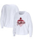ფოტო #1 პროდუქტის Women's White Georgia Bulldogs Diamond Long Sleeve Cropped T-shirt