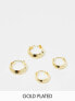 Фото #1 товара Kingsley Ryan Gold Plated 2 pack of hoop earrings in gold