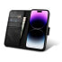 Фото #2 товара Чехол для смартфона ICARER для iPhone 14 Pro Футляр из кожи с клапаном Anti-RFID Oil Wax Wallet Черный