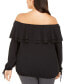 Фото #3 товара Plus Size Ruffled Off-The-Shoulder Top