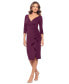 ფოტო #3 პროდუქტის Petite Ruffled V-Neck Scuba Sheath Dress