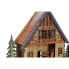 Christmas bauble DKD Home Decor House Green Orange Natural Wood 27 x 13,5 x 28 cm (3 Units)