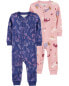 Фото #2 товара Toddler 2-Pack 100% Snug Fit Cotton Footless Pajamas 2T