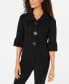 Фото #2 товара JM Collection Women's Petite Textured Three Button Jacket Deep Black PXL