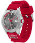 ფოტო #3 პროდუქტის Men's Red Silicone Strap Watch 46mm