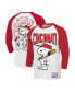 Men's White/Red Peanuts Cincinnati Baseball Raglan T-Shirt