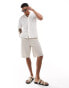 Фото #2 товара Jack & Jones oversized revere collar seersucker stripe linen shirt in white