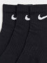 Nike Training unisex 3 pack ankle socks in black