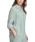 Фото #3 товара Women's Double-Crepe Button-Down Roll-Tab-Sleeve Shirt