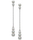 ფოტო #3 პროდუქტის Cultured Freshwater Button Pearl (4-6mm) Linear Chain Drop Earrings in Sterling Silver, Created for Macy's