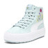 Фото #2 товара Puma Kaia 2.0 Mid Floral Platform High Top Womens Blue Sneakers Casual Shoes 39