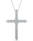 ფოტო #1 პროდუქტის Diamond 18" Cross Pendant Necklace (2 ct. t.w.) in 14k White Gold