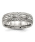 ფოტო #3 პროდუქტის Stainless Steel Polished Cubic Zirconia Cut Band Ring