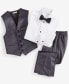 ფოტო #6 პროდუქტის Little Boys Dress Shirt, Vest, Pants and Bow-Tie, 4 Piece Set