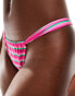 Фото #2 товара Mango striped bikini bottom in pink