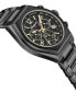 ფოტო #3 პროდუქტის Salvatore Men's Swiss Chronograph Tonneau Black Ion Plated Stainless Steel Bracelet Watch 42mm