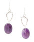 ფოტო #2 პროდუქტის Rose Sterling Silver and Genuine Amethyst Drop Earrings