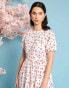 Sister Jane heart and flower embroidered midaxi dress in ivory co-ord