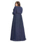 ფოტო #2 პროდუქტის Women's Plus Size Midnight Shimmering V-Neck Evening Gown