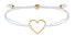 Фото #1 товара Переплетенный браслет с сердечком белый / золотой