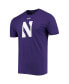 Фото #3 товара Men's Purple Northwestern Wildcats School Logo Performance Cotton T-shirt