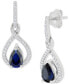 ფოტო #1 პროდუქტის Emerald (7/8 ct. t.w.) & Diamond (1/5 ct. t.w.) Pear Halo Drop Earrings in 14K Gold (Also in Sapphire)