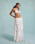 Фото #2 товара Miss Selfridge broderie frill triangle bikini top in white