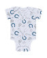 ფოტო #4 პროდუქტის Newborn and Infant Boys and Girls Gray, Royal, White Indianapolis Colts Three-Piece Turn Me Around Bodysuits and Pant Set