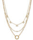 Фото #1 товара Imitation Pearl Adorned Twisted Circle Layered Pendant Necklace, 15" + 3" extender, Created for Macy's