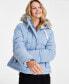 ფოტო #1 პროდუქტის Juniors' Faux-Fur-Trim Hooded Puffer Coat