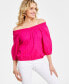 Фото #1 товара Women's Smocked Off-The-Shoulder Blouse, Created for Macy's