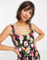 Whistles Maila electric floral dress in black multi