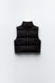 Water and wind protection cropped puffer gilet