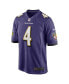 Men's Zay Flowers Purple Baltimore Ravens 2023 NFL Draft First Round Pick Game Jersey