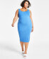 ფოტო #1 პროდუქტის Trendy Plus Size Sleeveless Bodycon Midi Dress, Created for Macy's