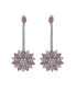 Pink Sapphire & Lab-Grown White Sapphire Flower Drop Dangle Earrings in Sterling Silver by Suzy Levian