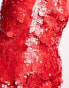 ASOS EDITION drape side sequin cami mini dress in red