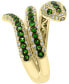 ფოტო #4 პროდუქტის EFFY® Tsavorite (1/2 ct. t.w.) & Diamond (3/8 ct. t.w.) Snake Ring in 14k Gold